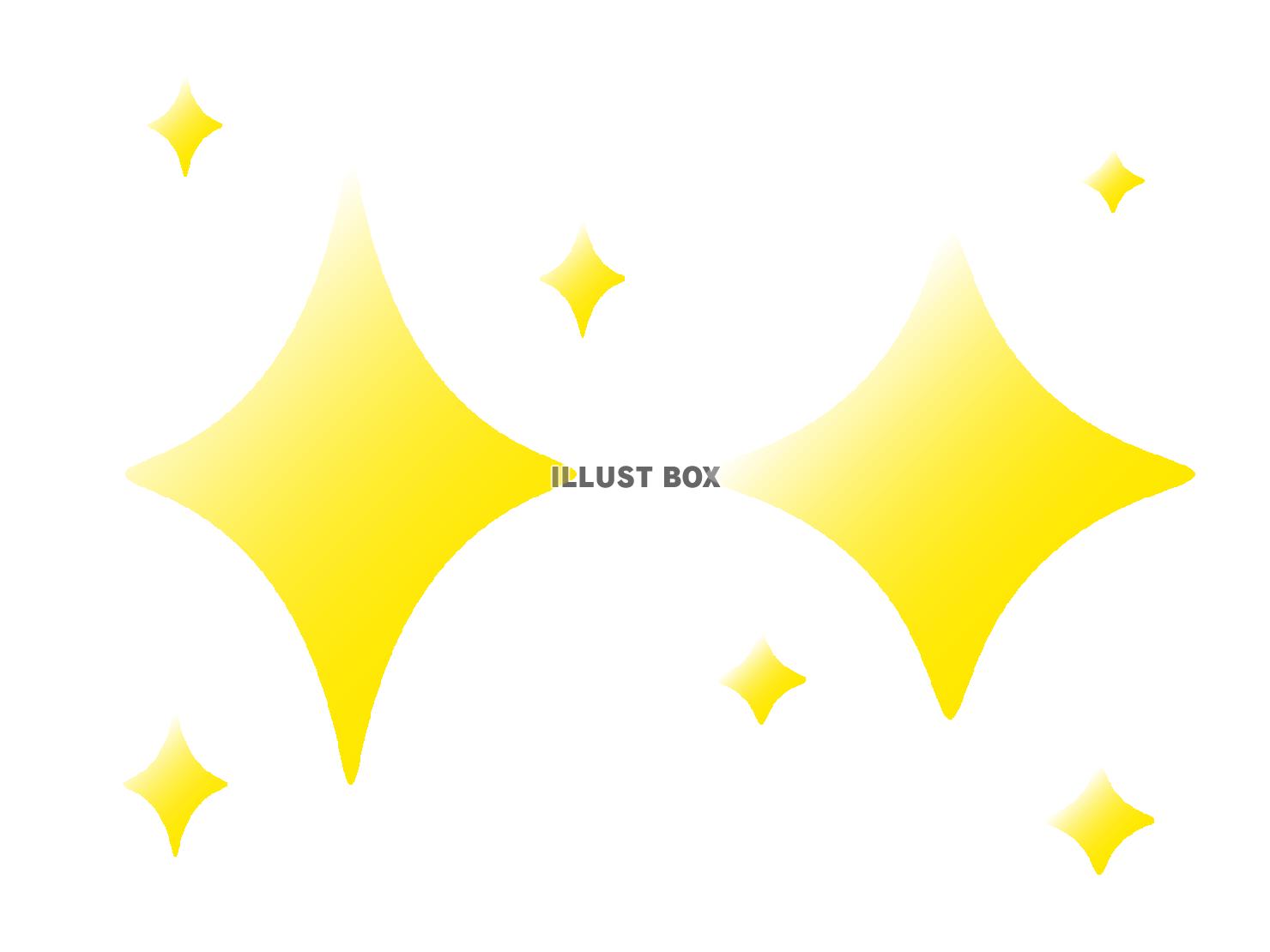 キラキラのイメージの星のイラストセット