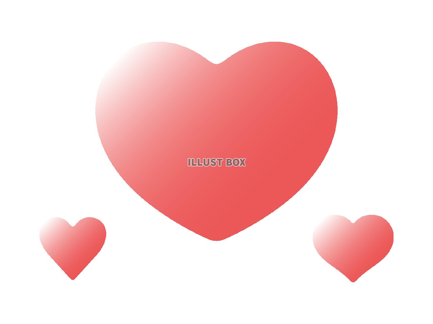 ふんわりした可愛い赤のハートのイラスト