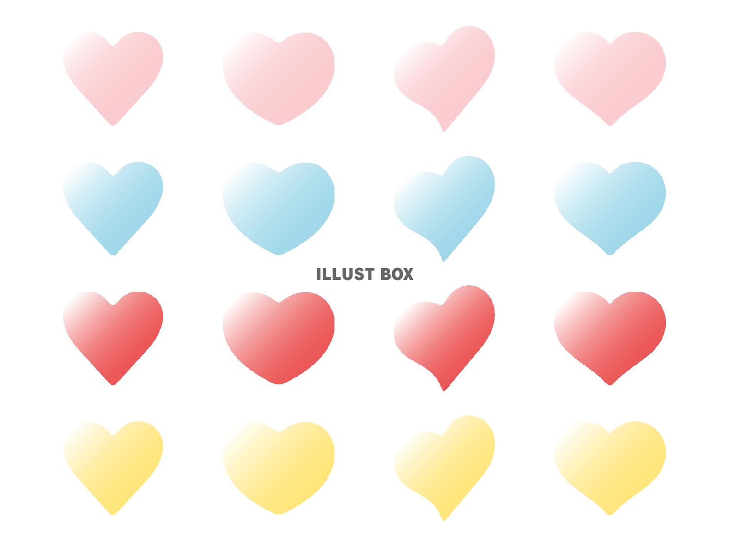 カラフルなハートのバリエーションセット