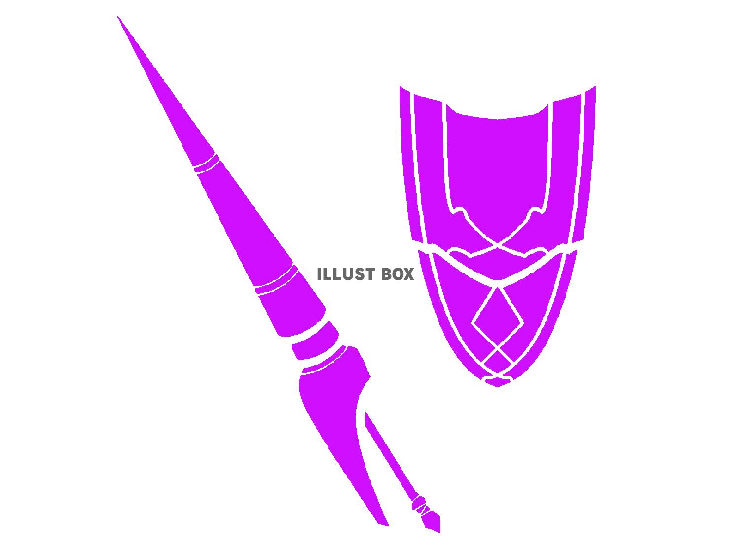 紫色のランスと盾のシルエット