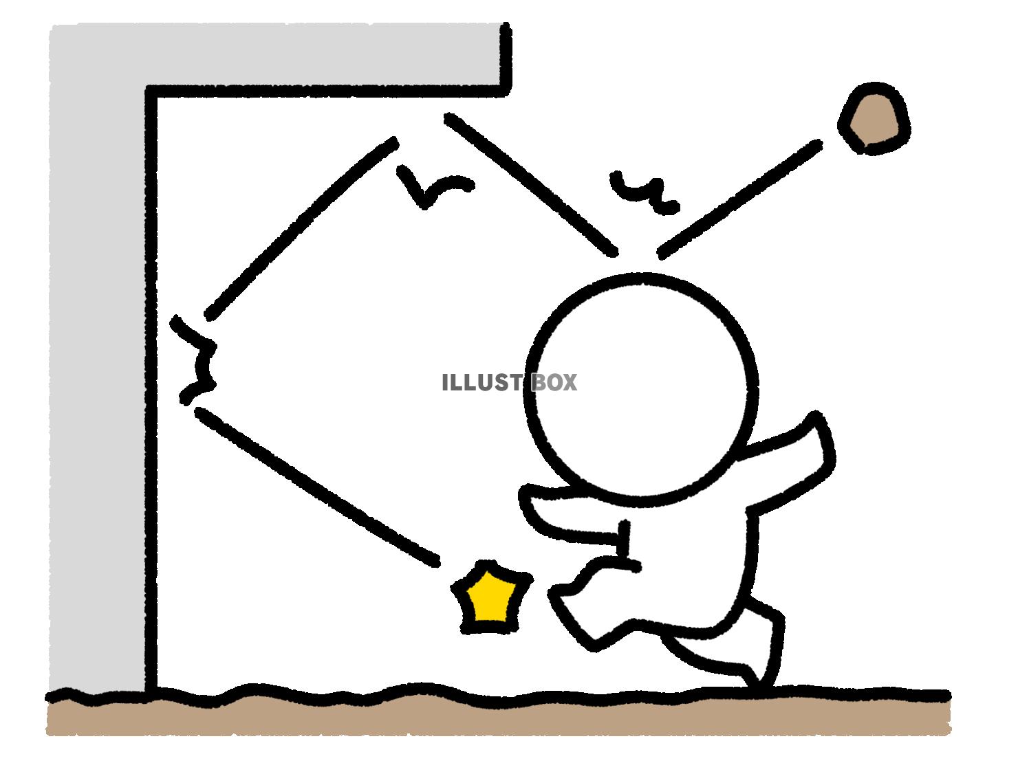 蹴った石に仕返しされる棒人間