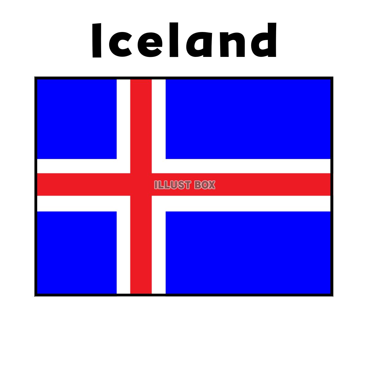 アイスランドの国旗　国名あり
