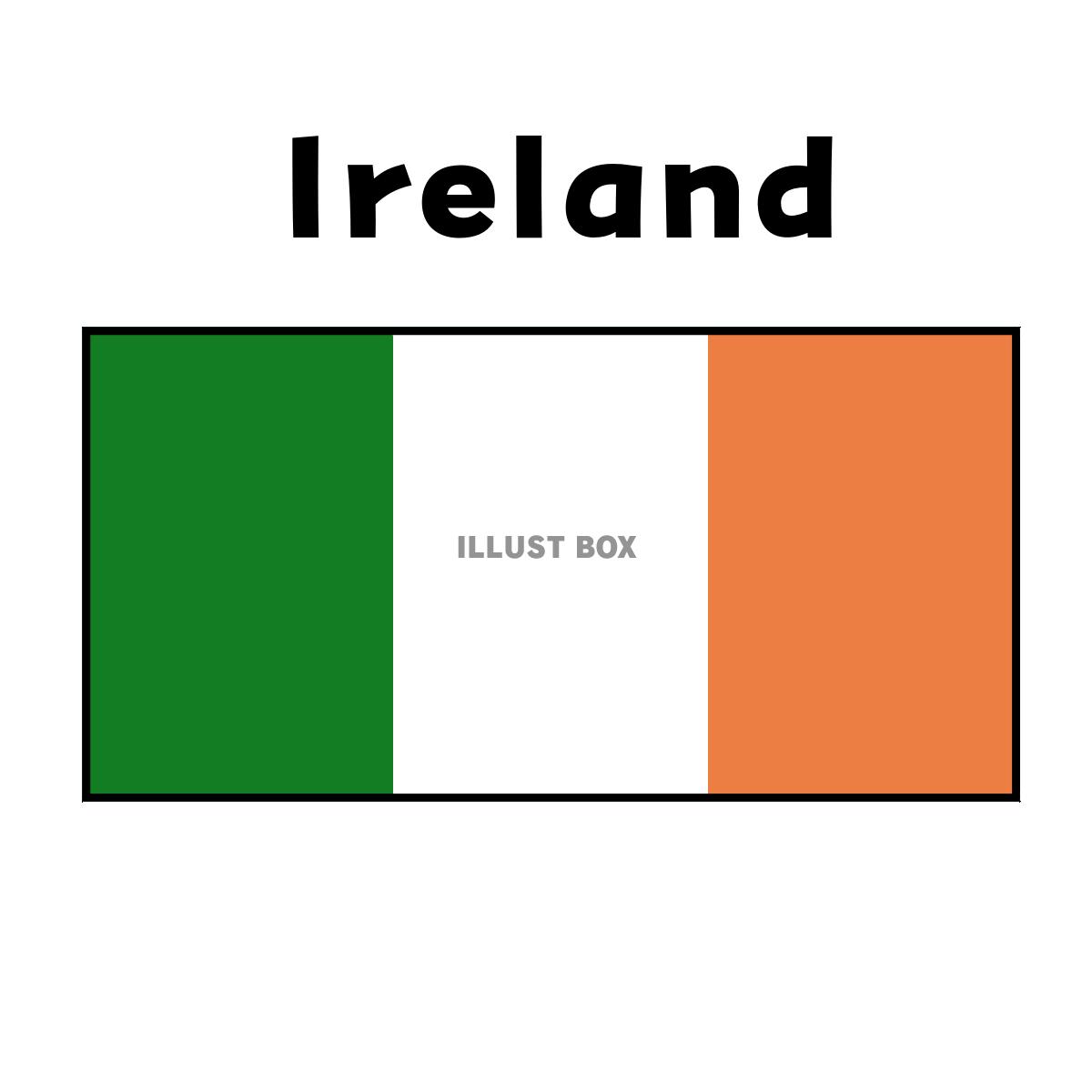 アイルランドの国旗　国名あり