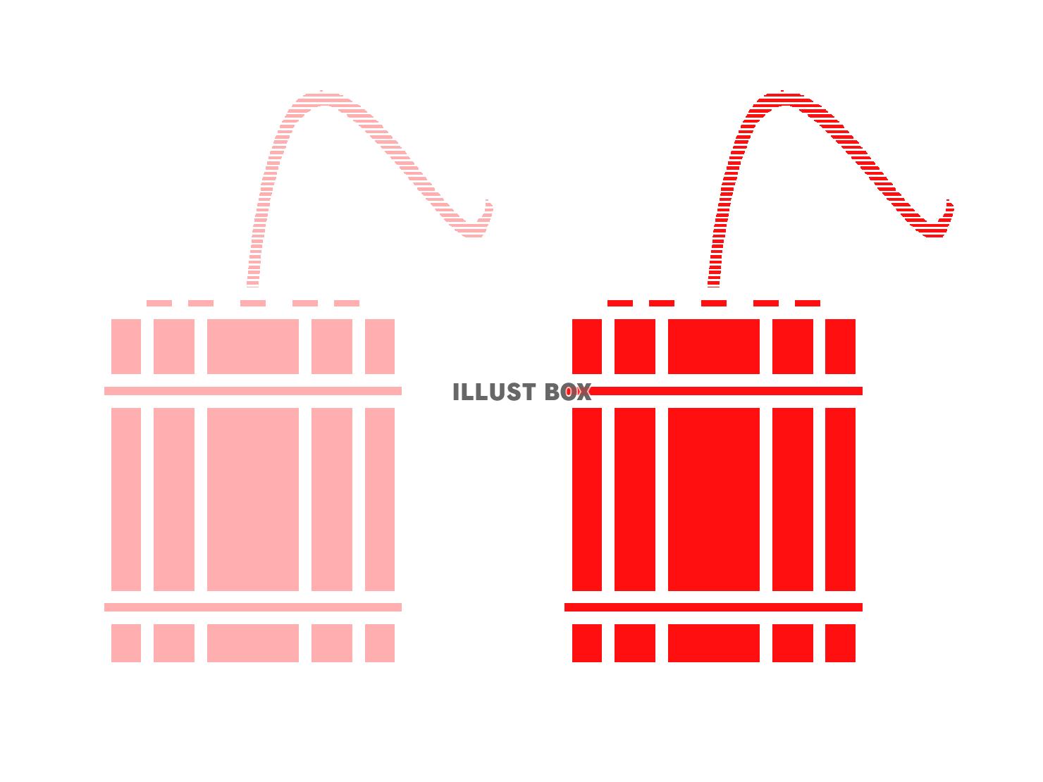 赤色のダイナマイトのアイテムのシルエット