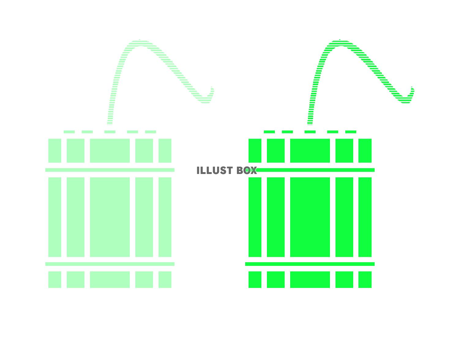 緑色のダイナマイトのアイテムのシルエット
