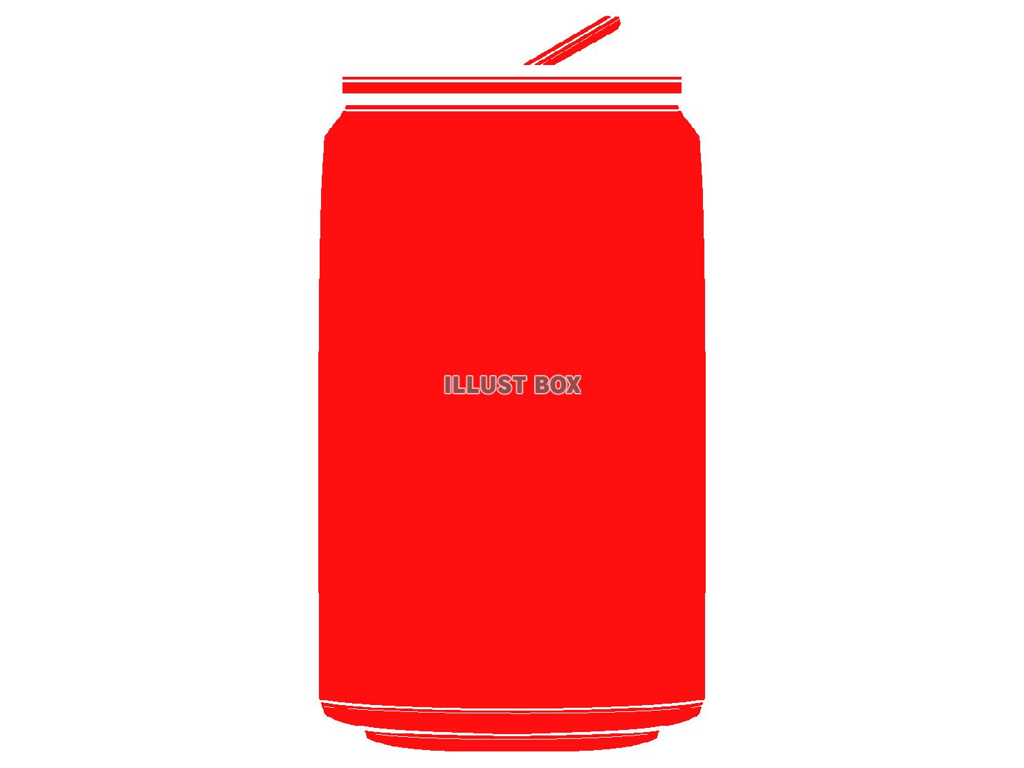 赤色の缶飲料のシルエット