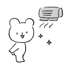 エアコンの風に喜ぶくま