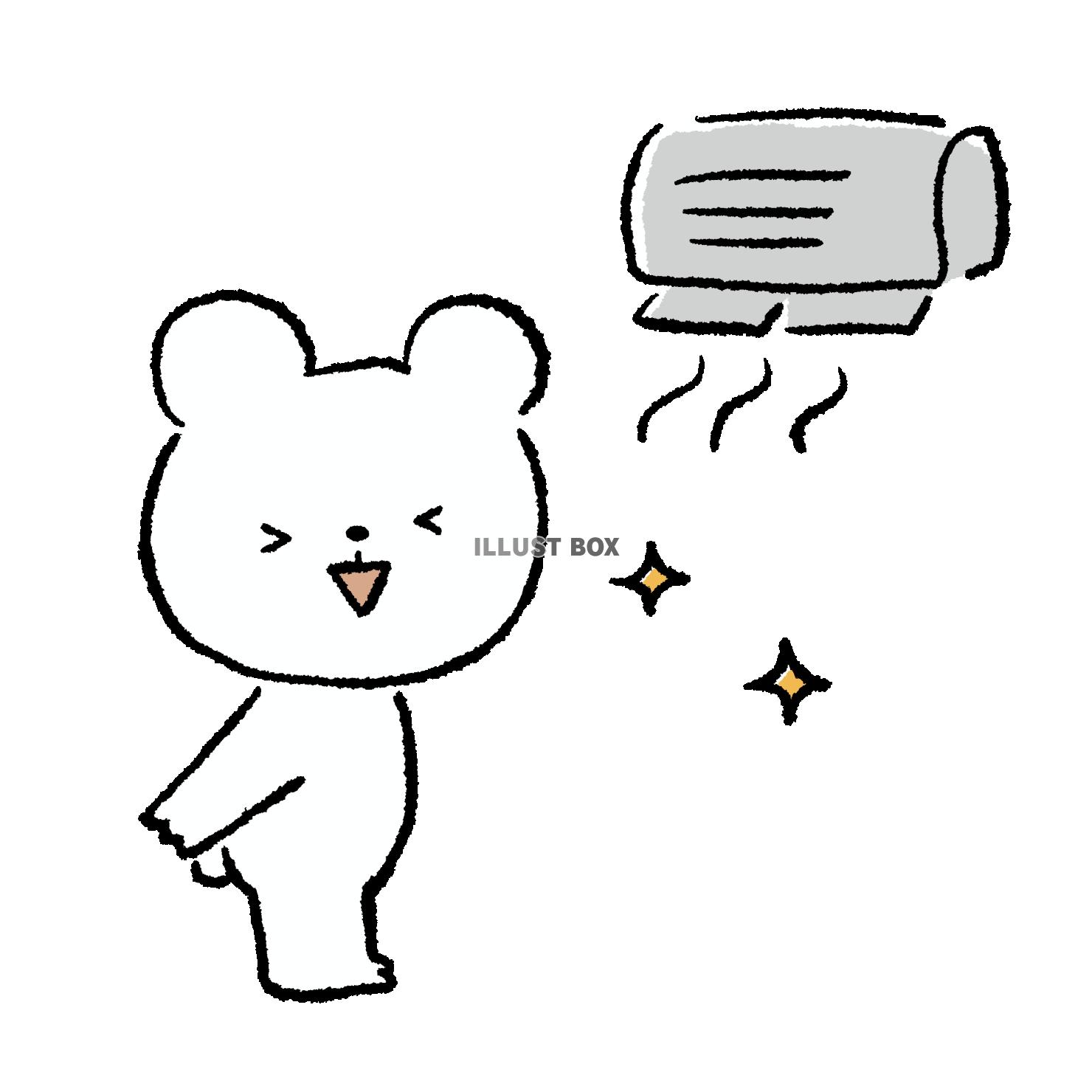 エアコンの風に喜ぶくま