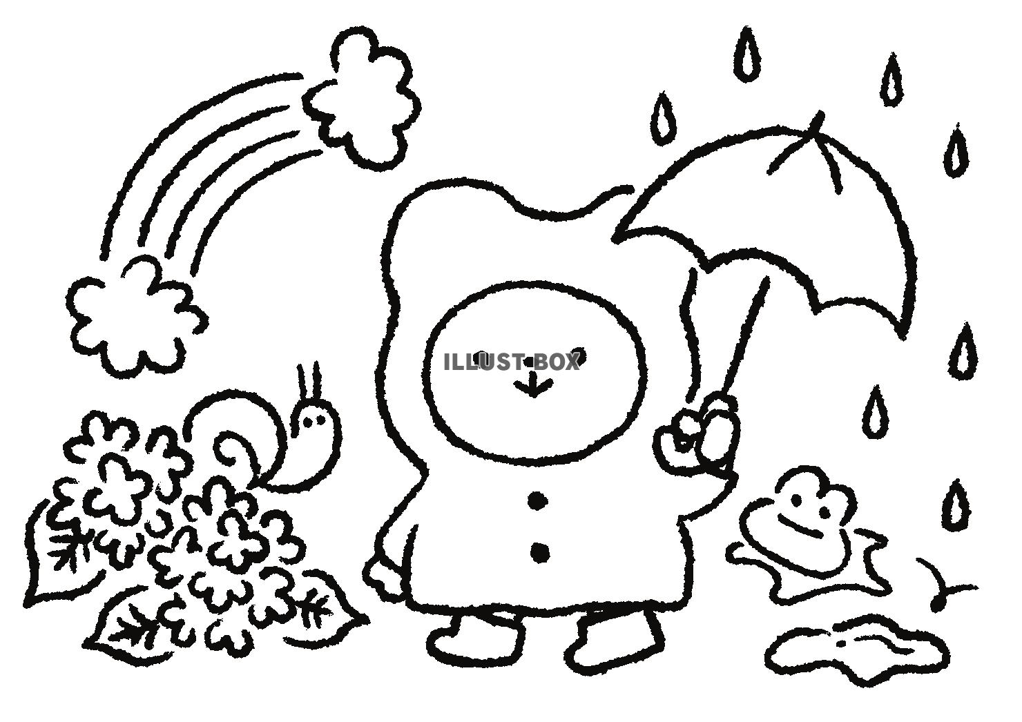 雨の日のぬりえ