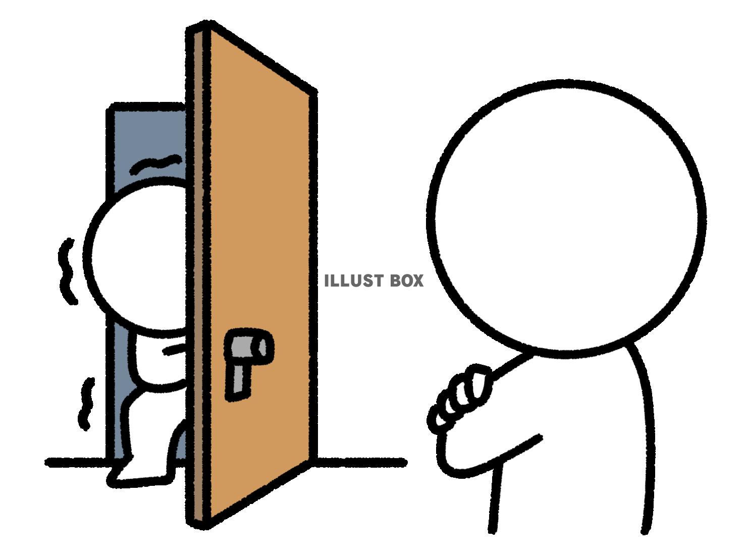 怒っている人を恐れる棒人間