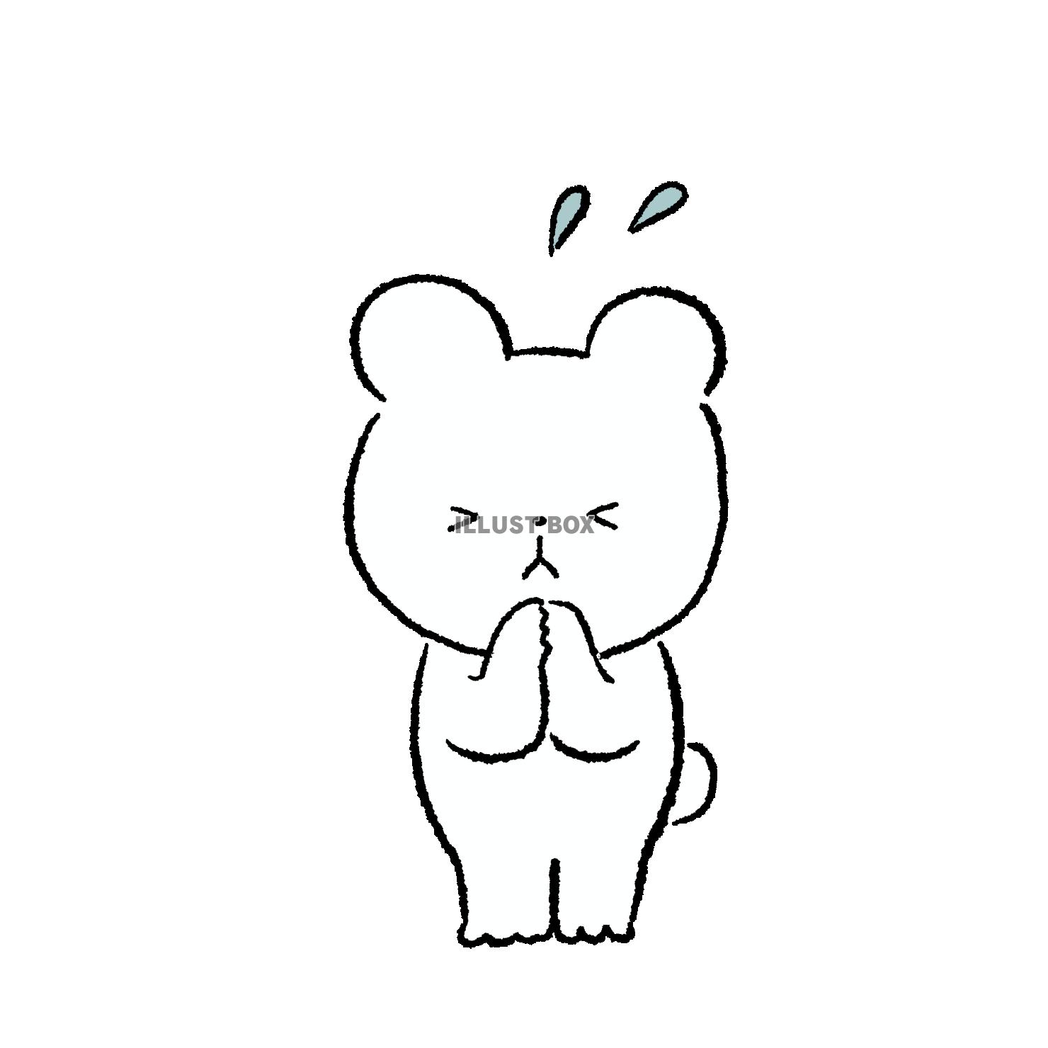 手を合わせるくま
