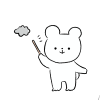くもりの予報をするくま