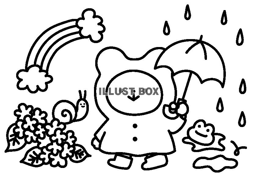 雨の日のぬりえ(直線)