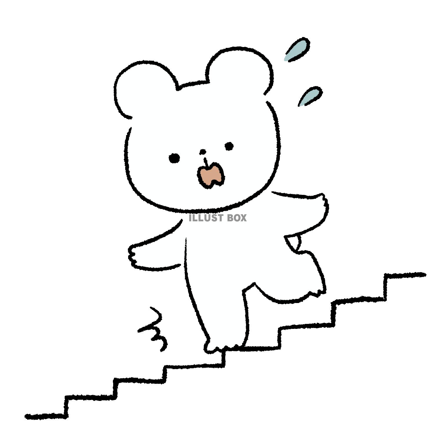 階段でつまずくくま1