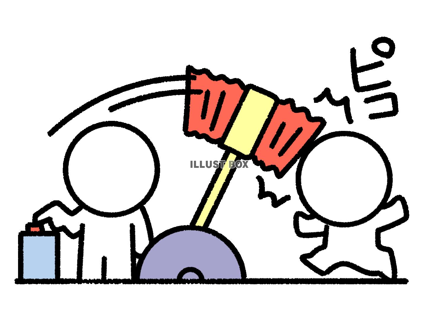 ピコピコハンマーで罰せられる棒人間