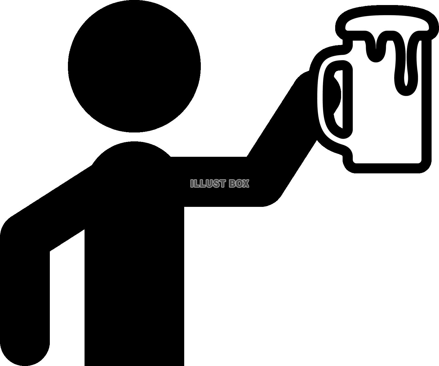 ジョッキの生ビールで乾杯　ピクトグラム
