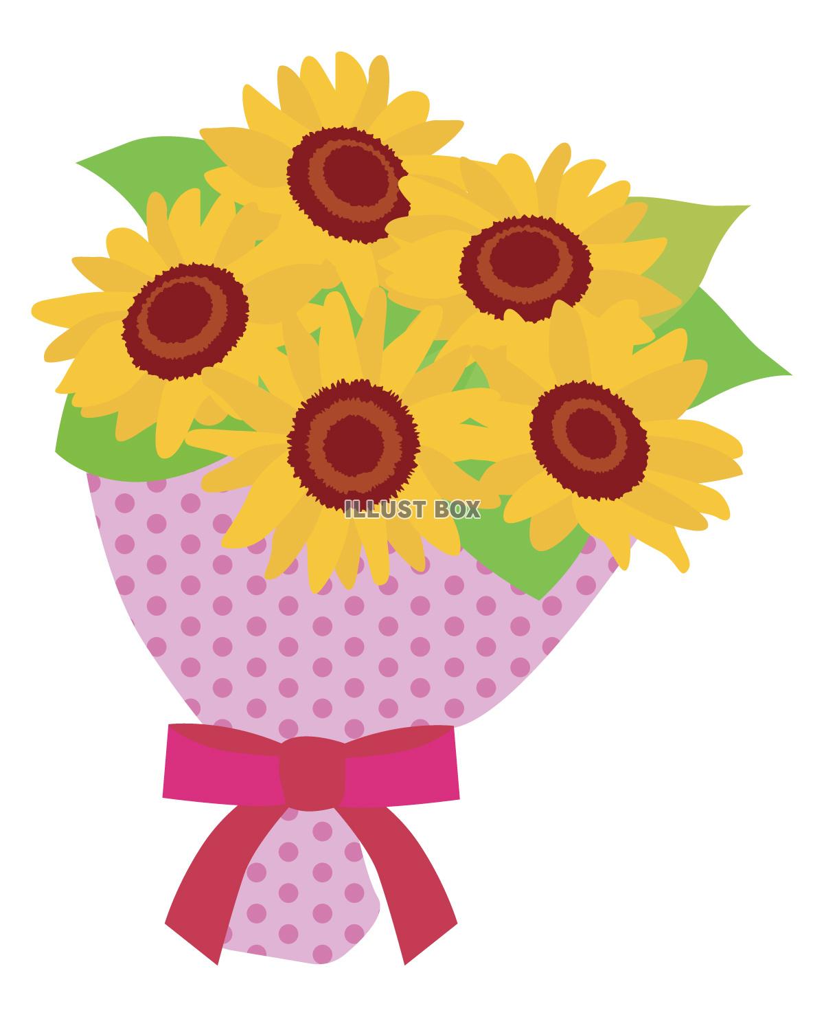 ひまわり 花束 ブーケ 父の日 ピンク