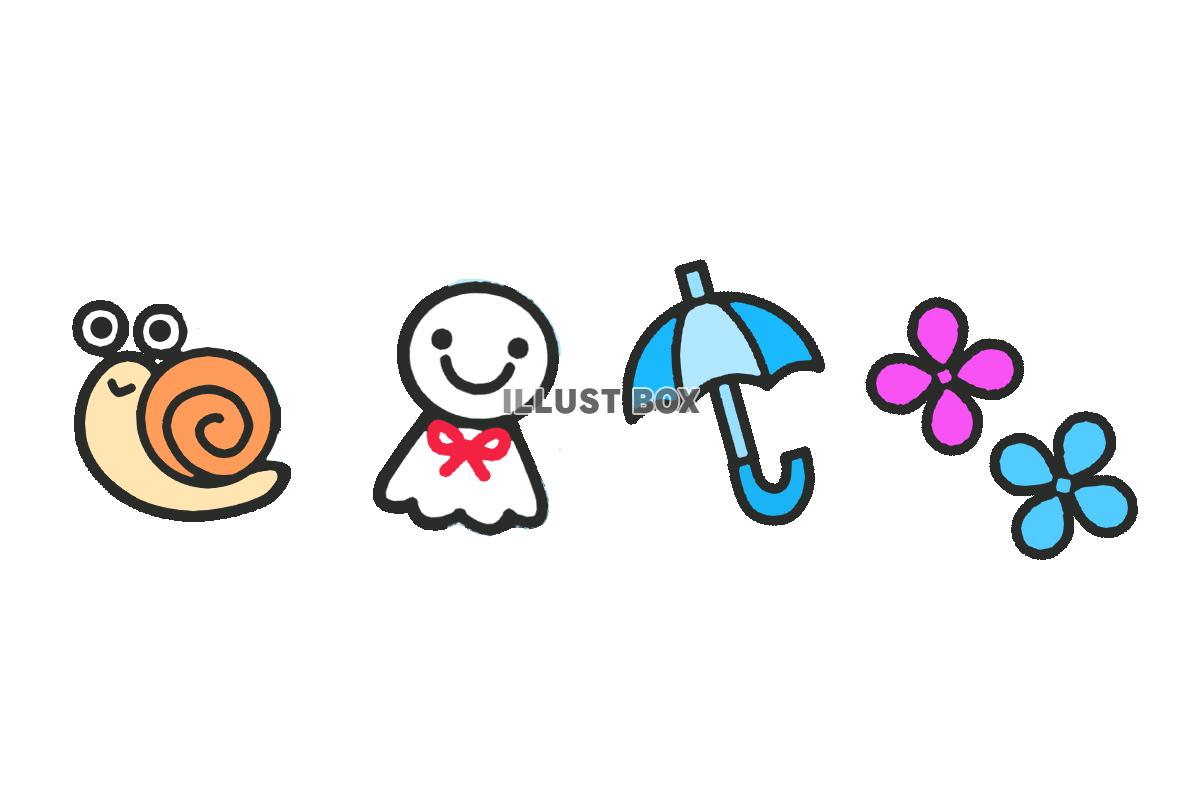 梅雨のアイテムのライン　透過png