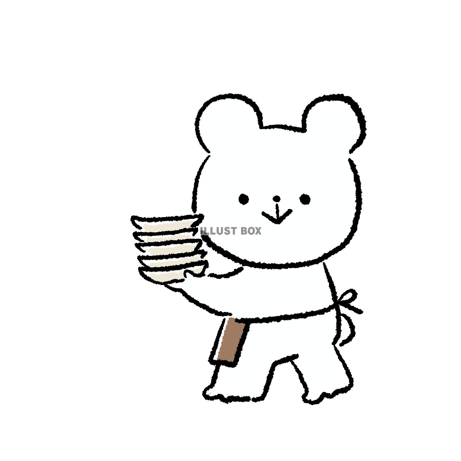 お皿を運ぶくま