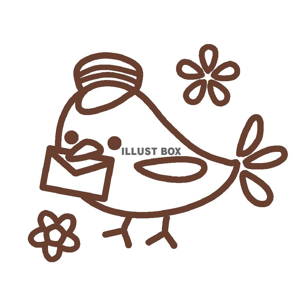 手紙をくわえた小鳥　透過png