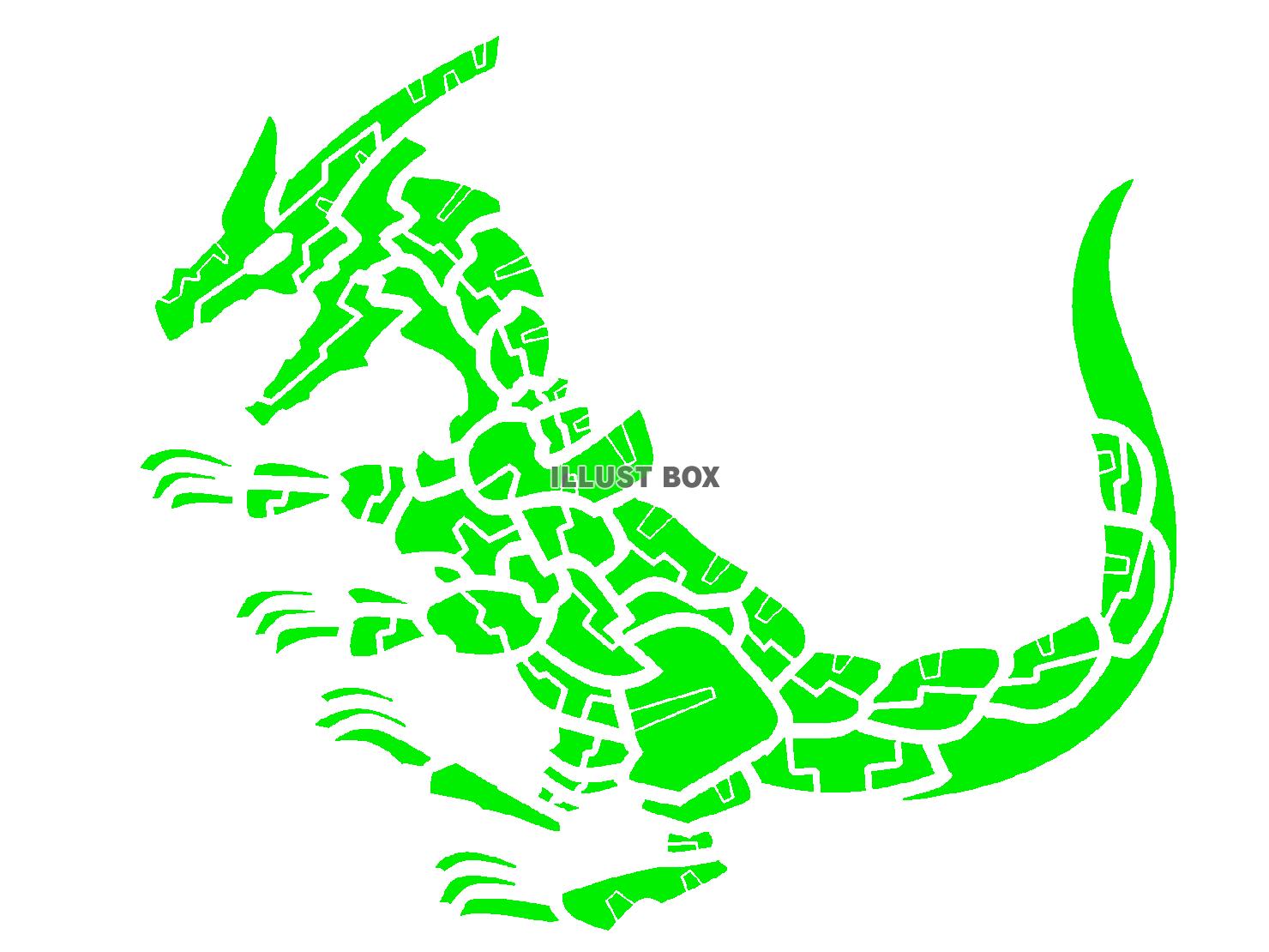 緑色の装甲を纏ったドラゴンのシルエット