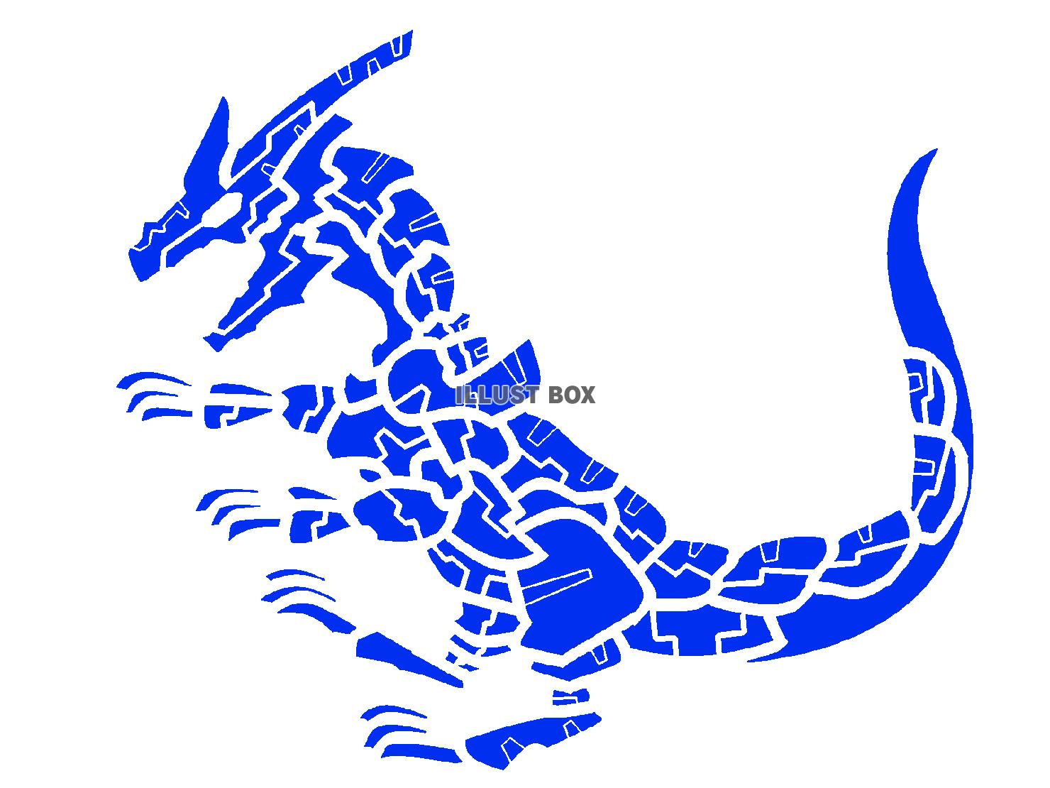 青色の装甲を纏ったドラゴンのシルエット