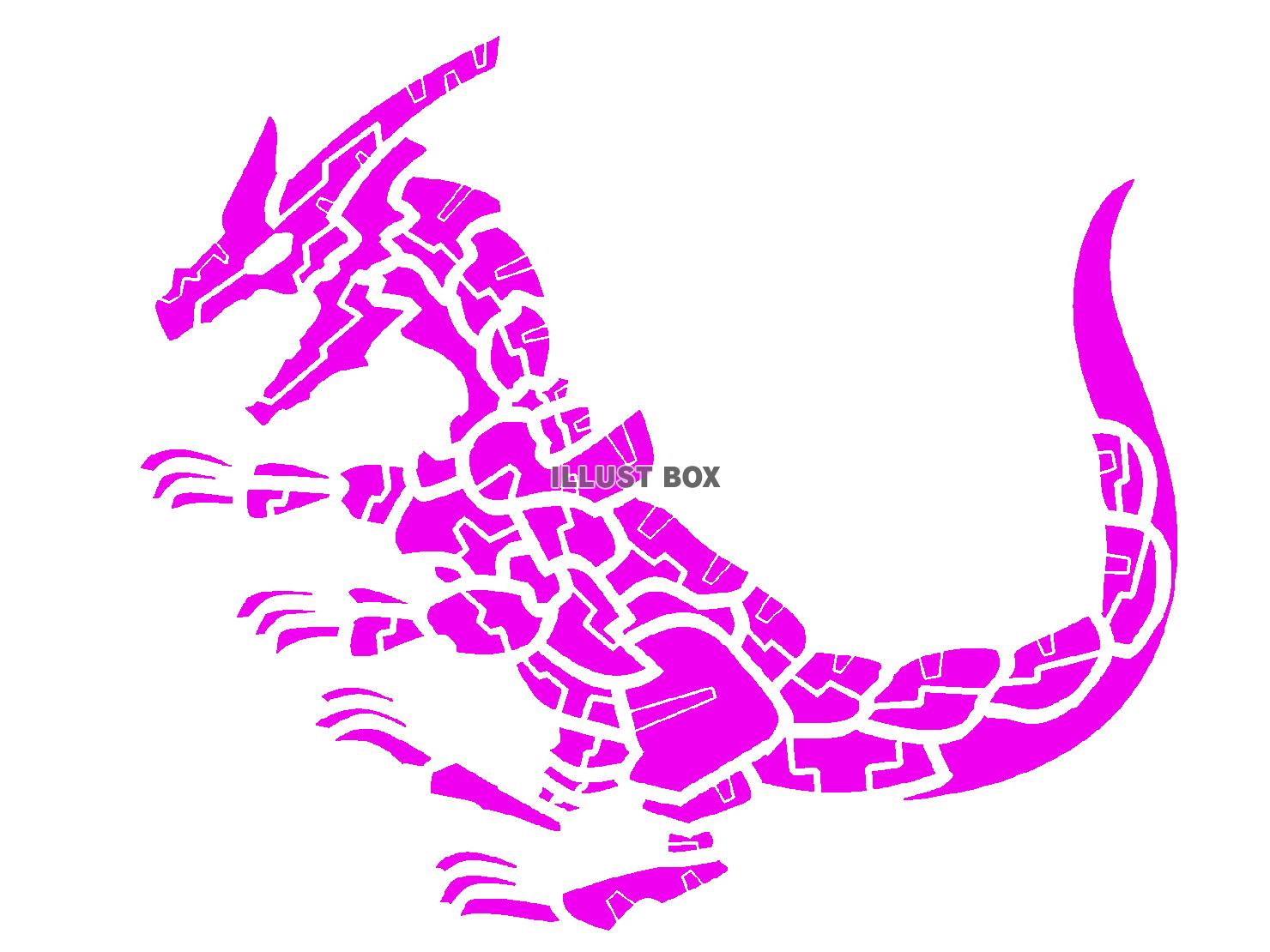 紫色の装甲を纏ったドラゴンのシルエット
