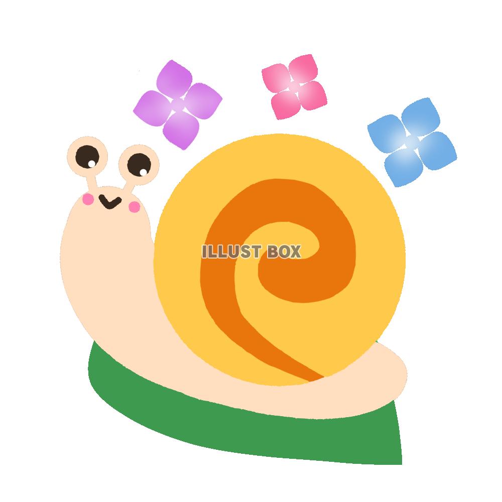 でんでん虫とあじさい　透過png