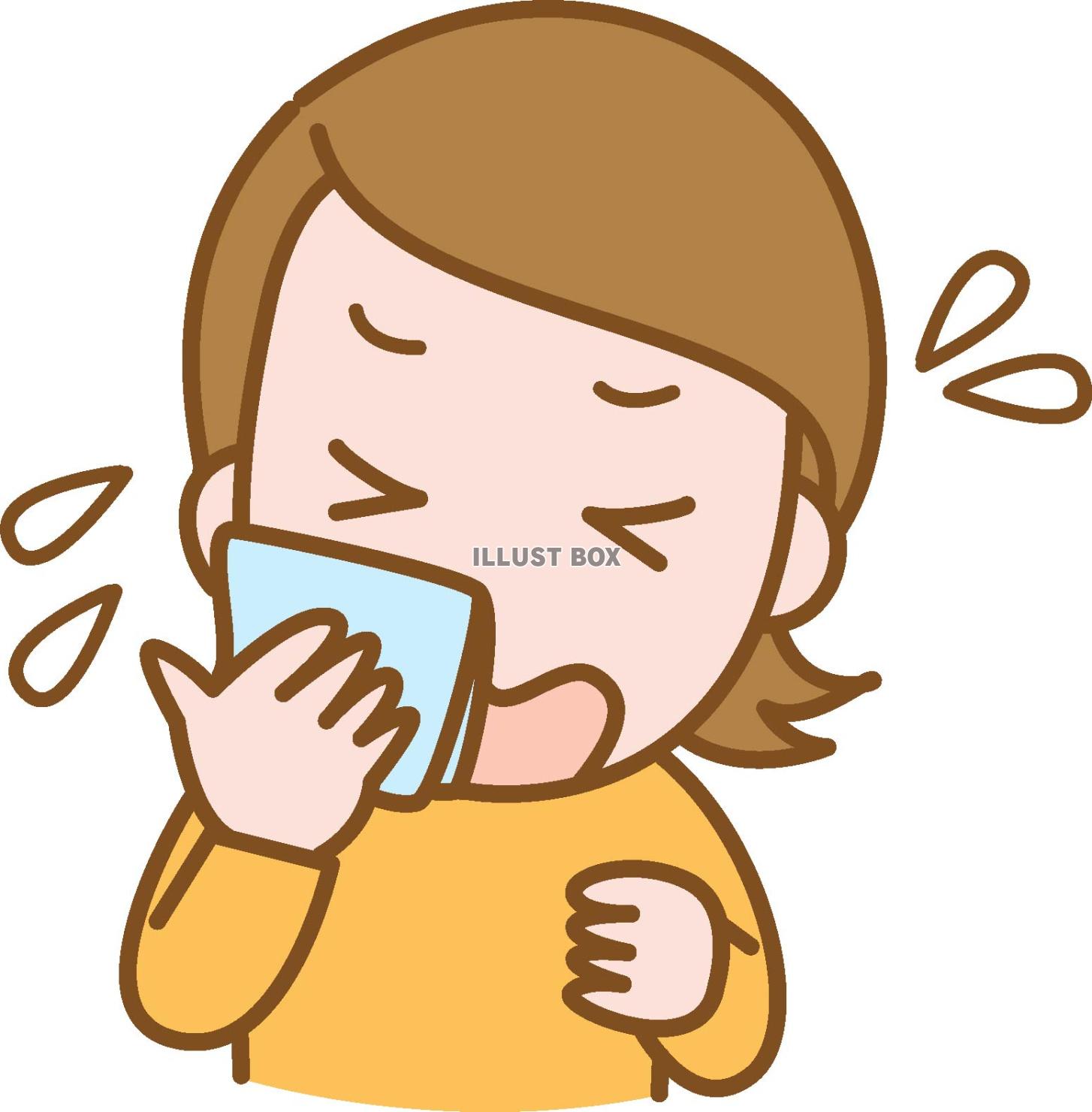 悲しくて泣いている女性