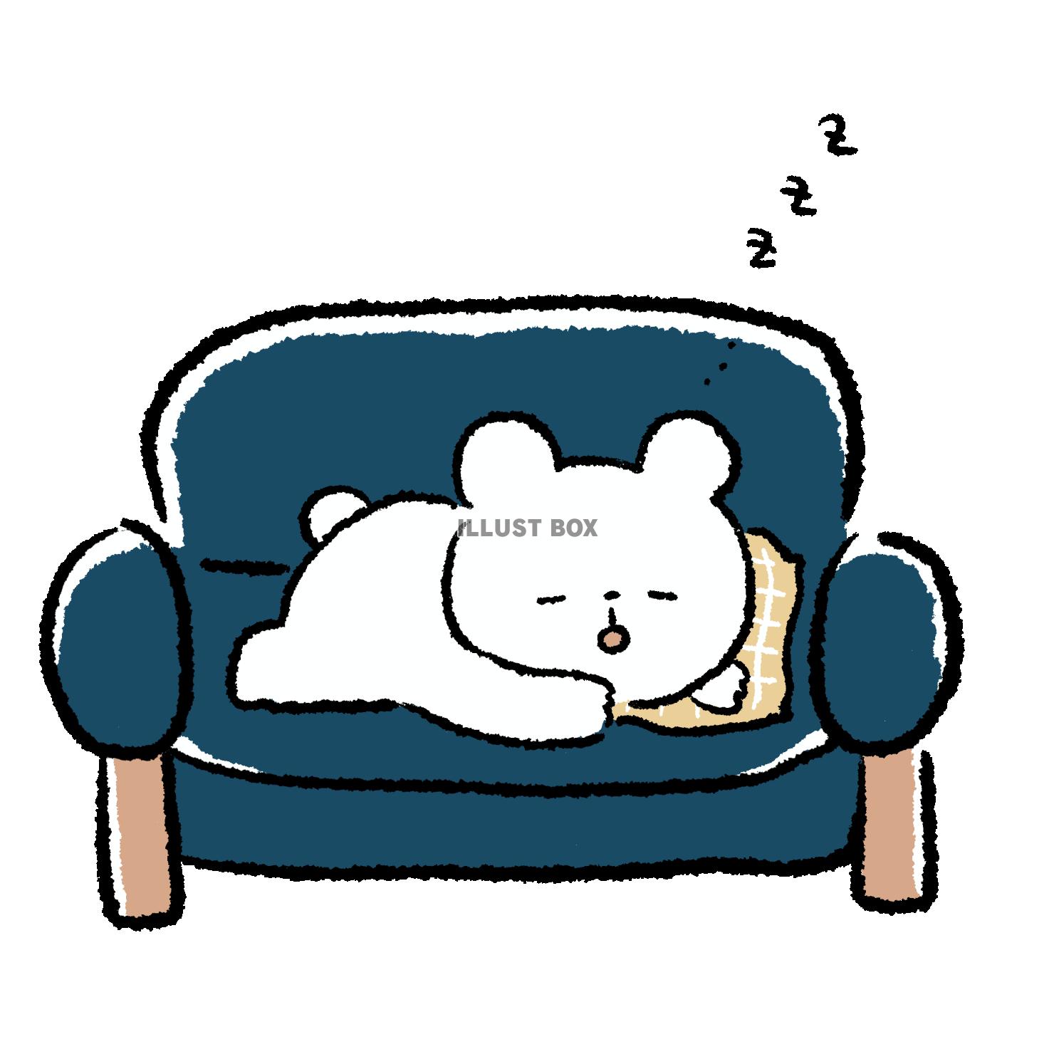 ソファで寝落ちするくま