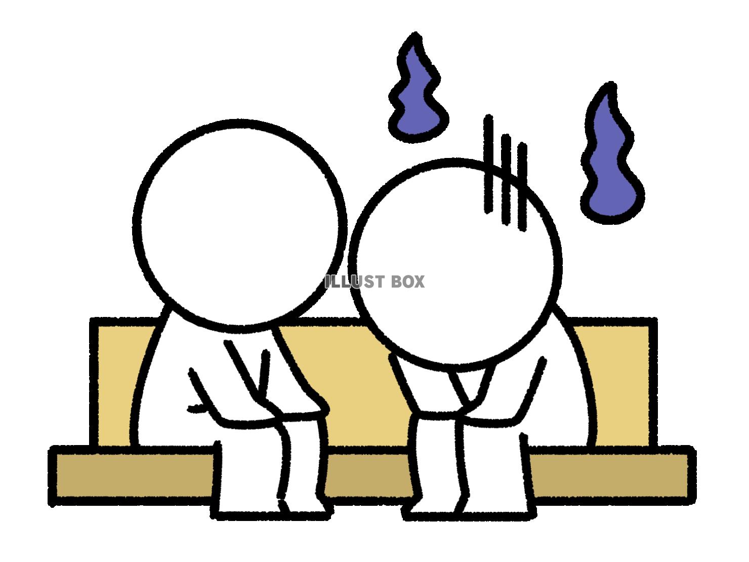 落ち込む人に寄り添う棒人間