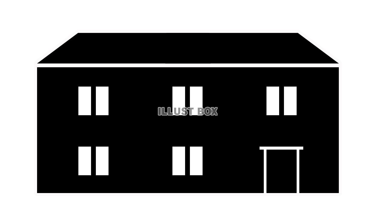大きな建物シルエット（png)