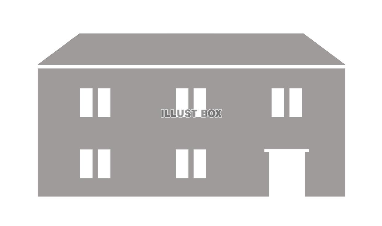 大きな建物シルエット（png)
