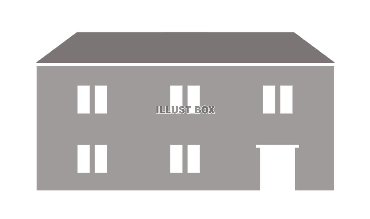 大きな建物シルエット（png)