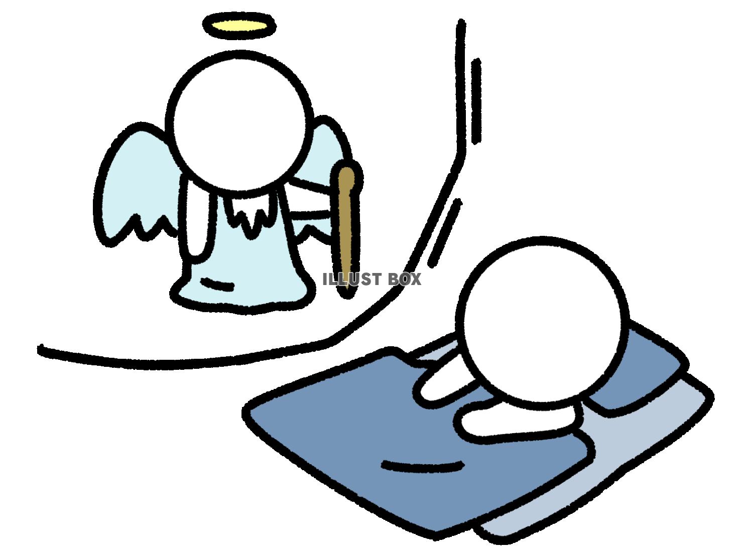 夢まくらに立つ神さまを見た棒人間