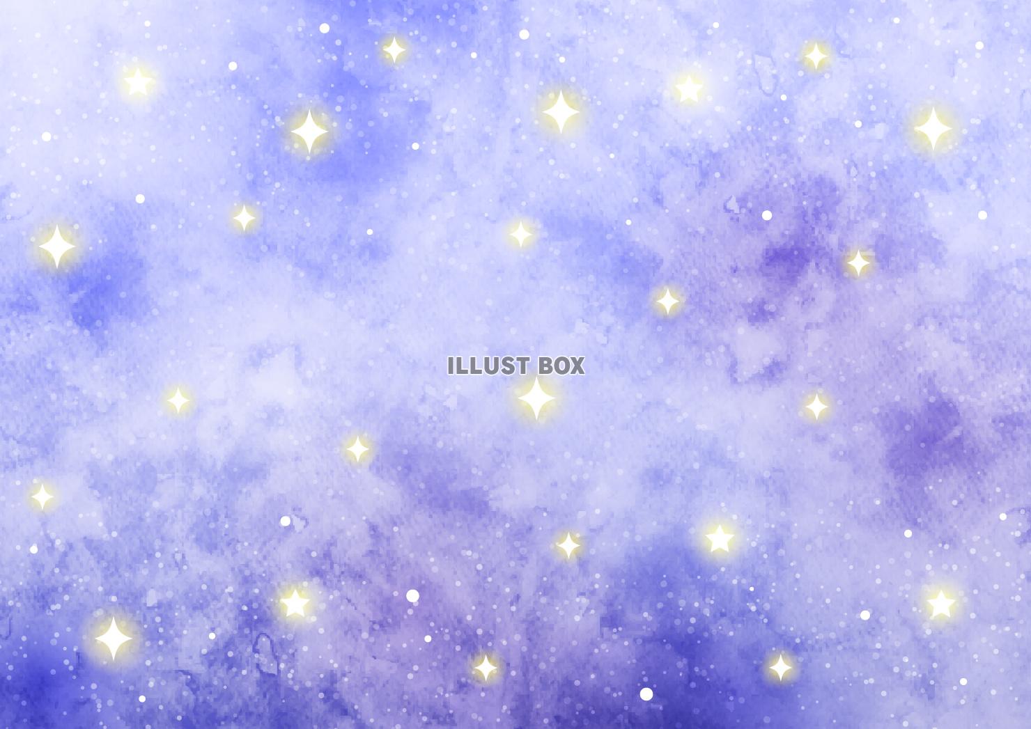 星空、紫、ゆめかわ、水彩