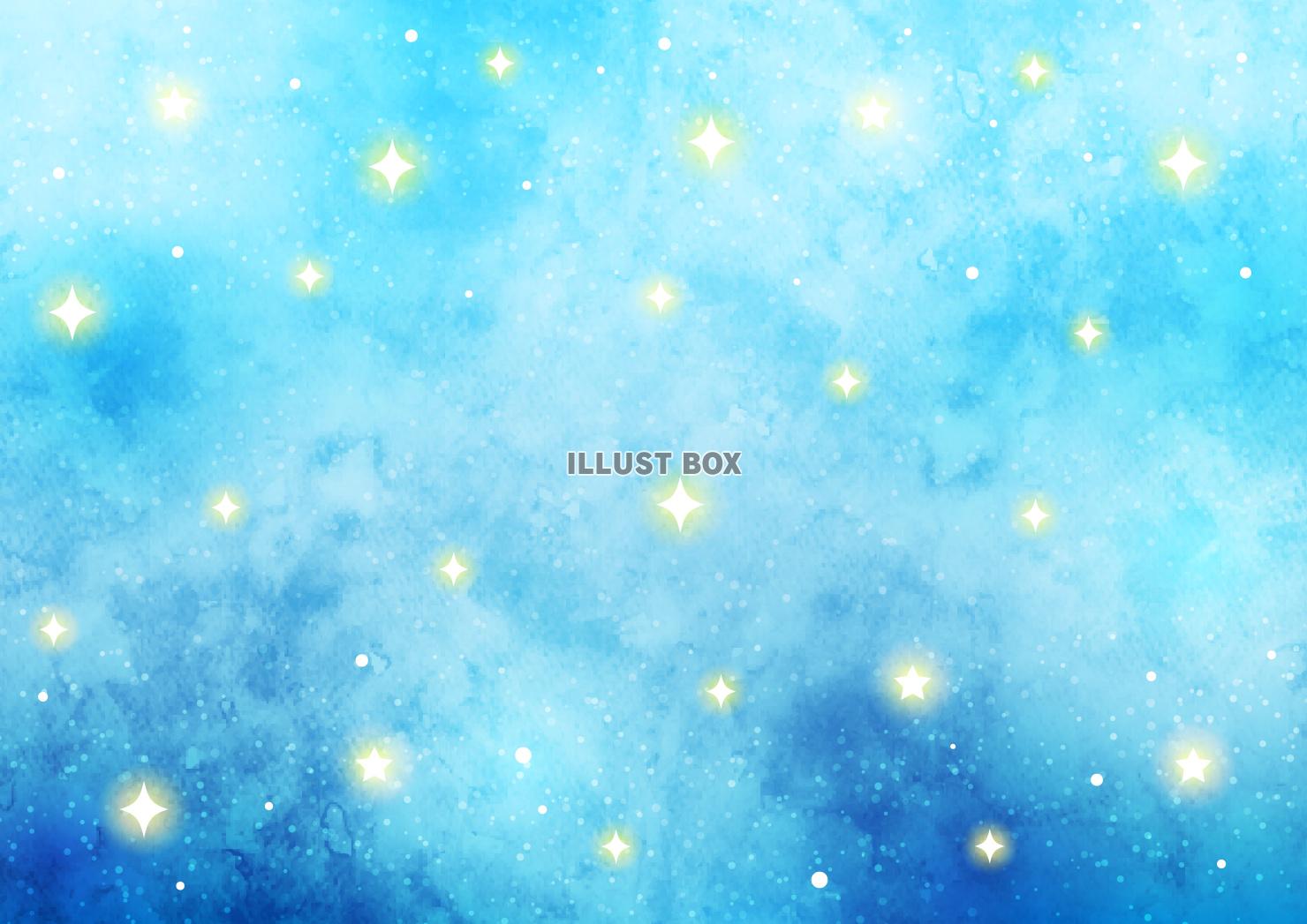 星空、青、ゆめかわ、水彩