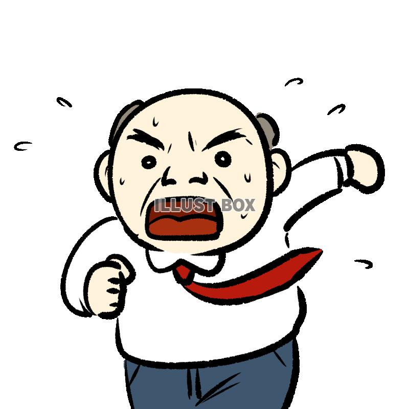 汗かき走るおじさん