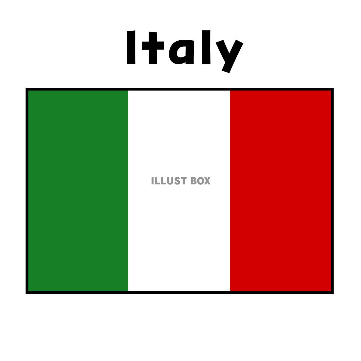 イタリアの国旗　国名あり
