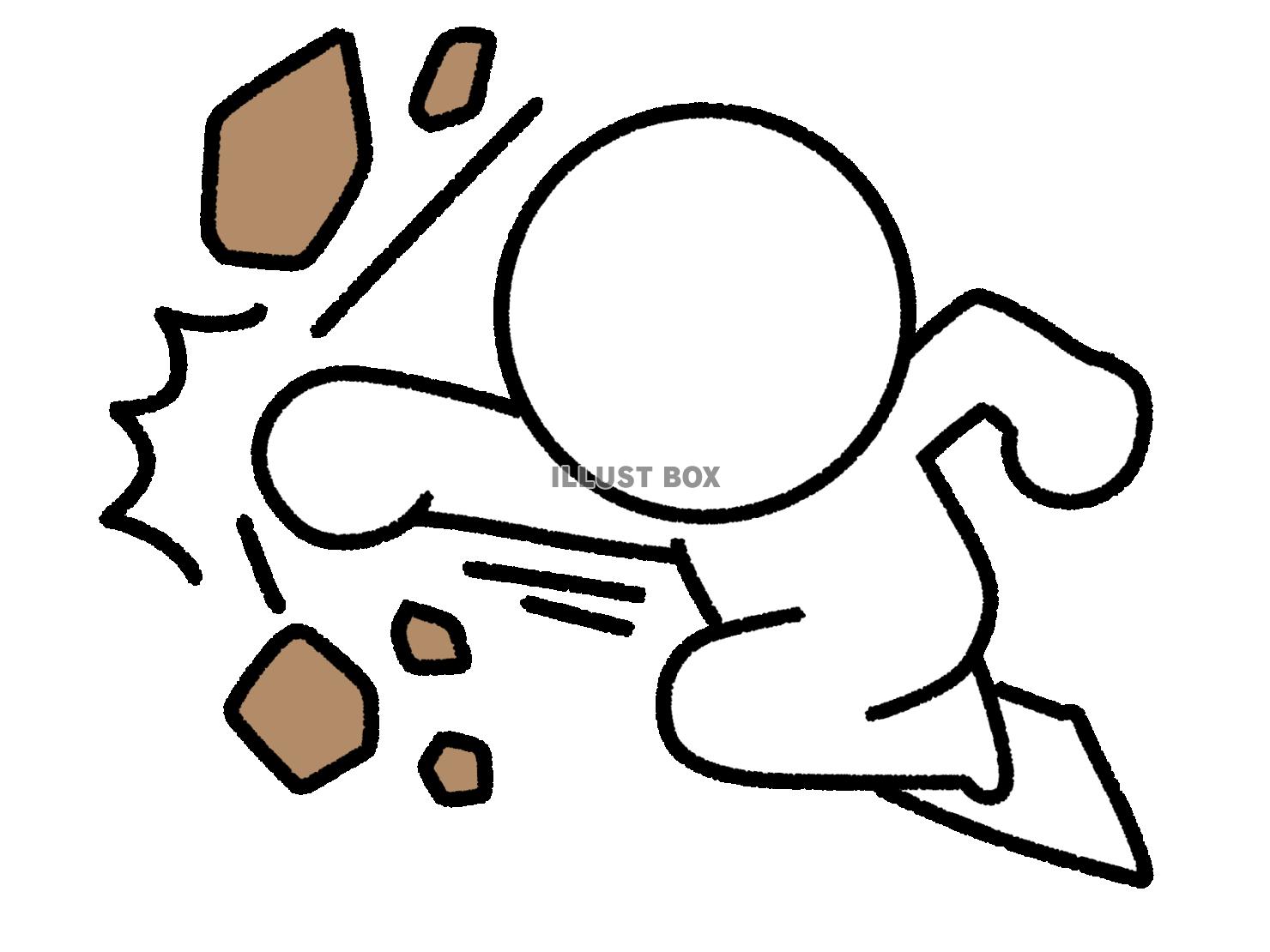 パンチで破壊する棒人間