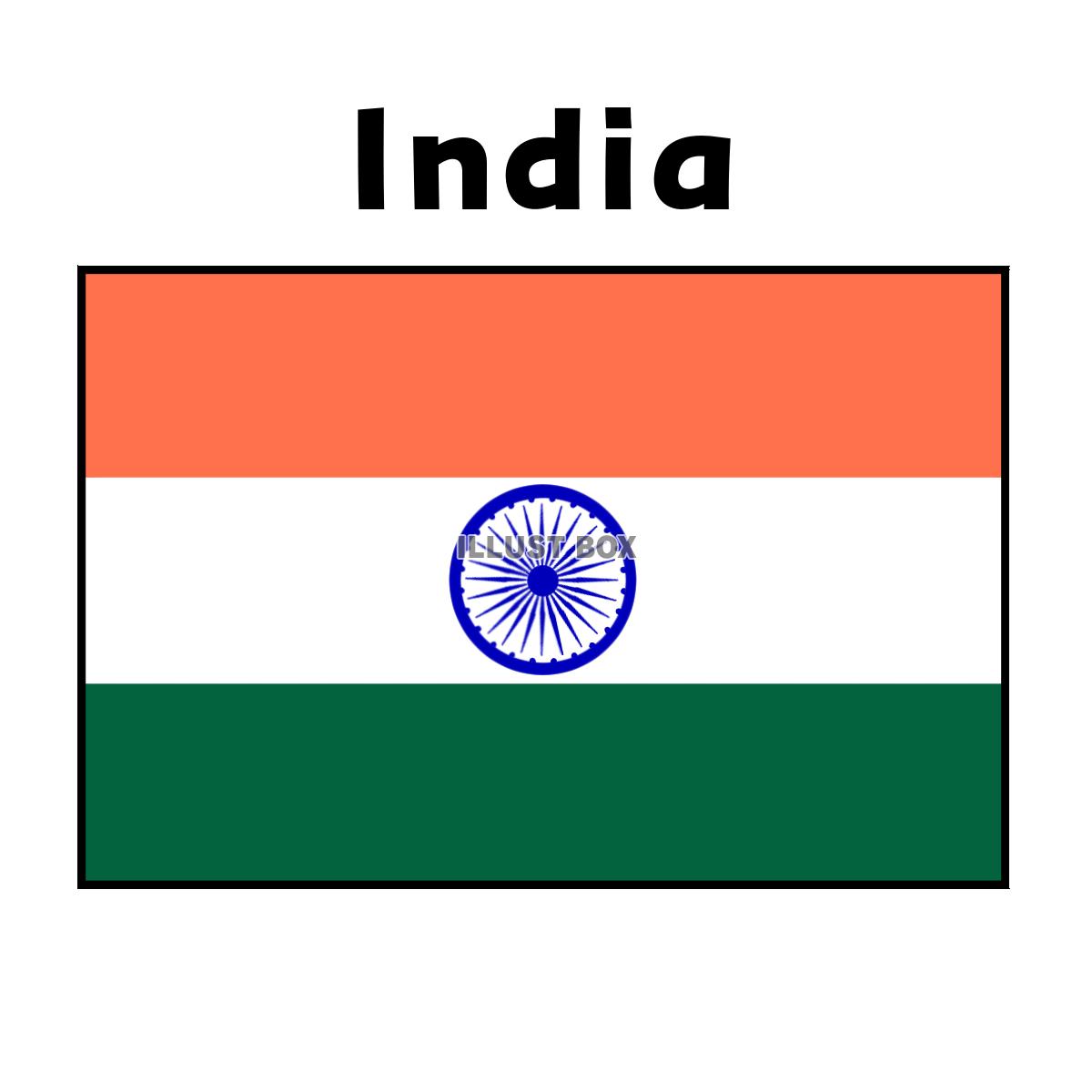 インドの国旗　国名あり
