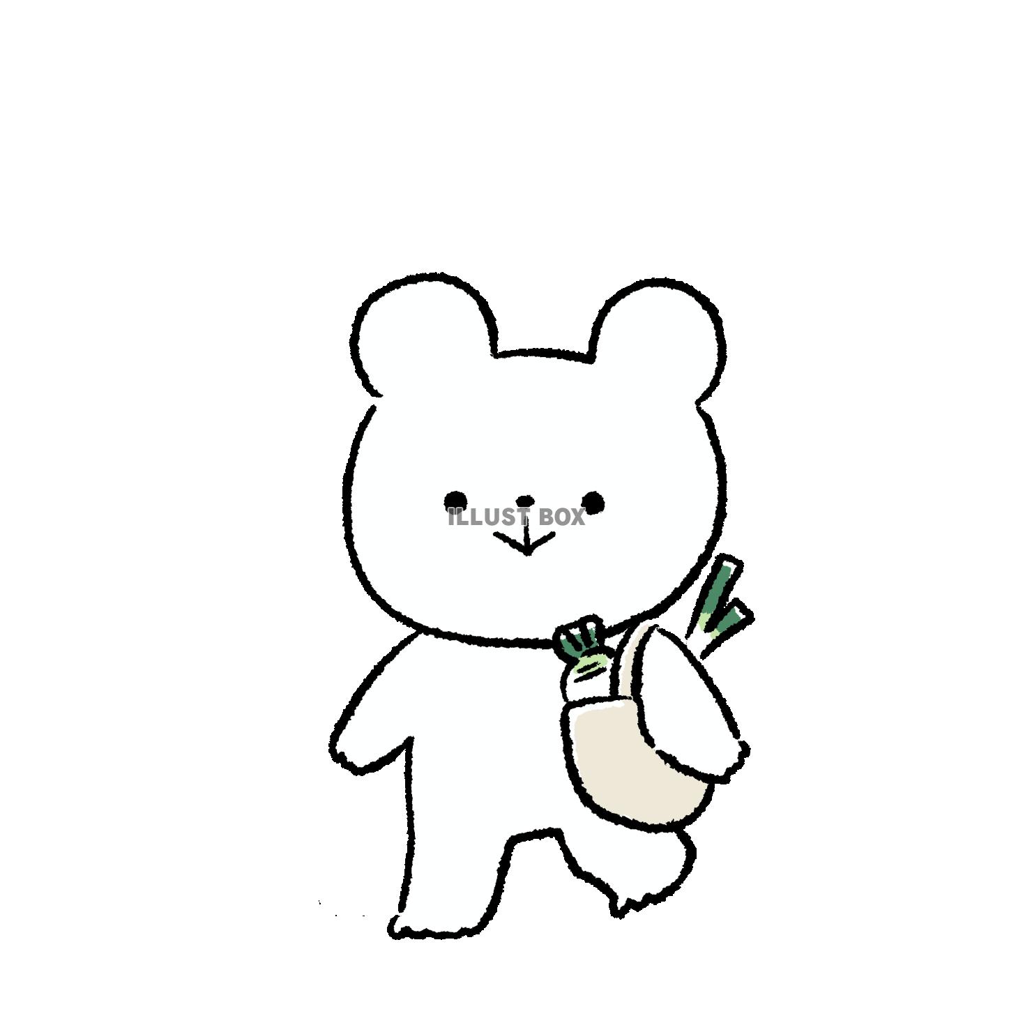 エコバッグを持ったくま