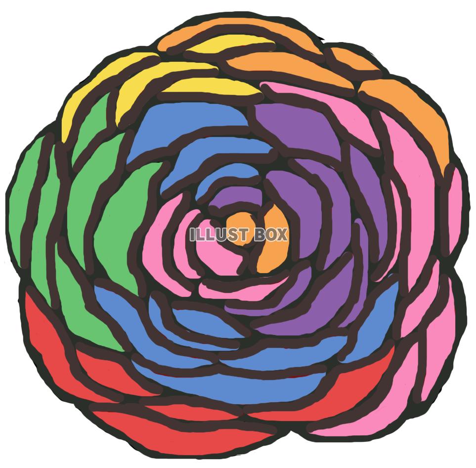 薔薇(花 虹色)png