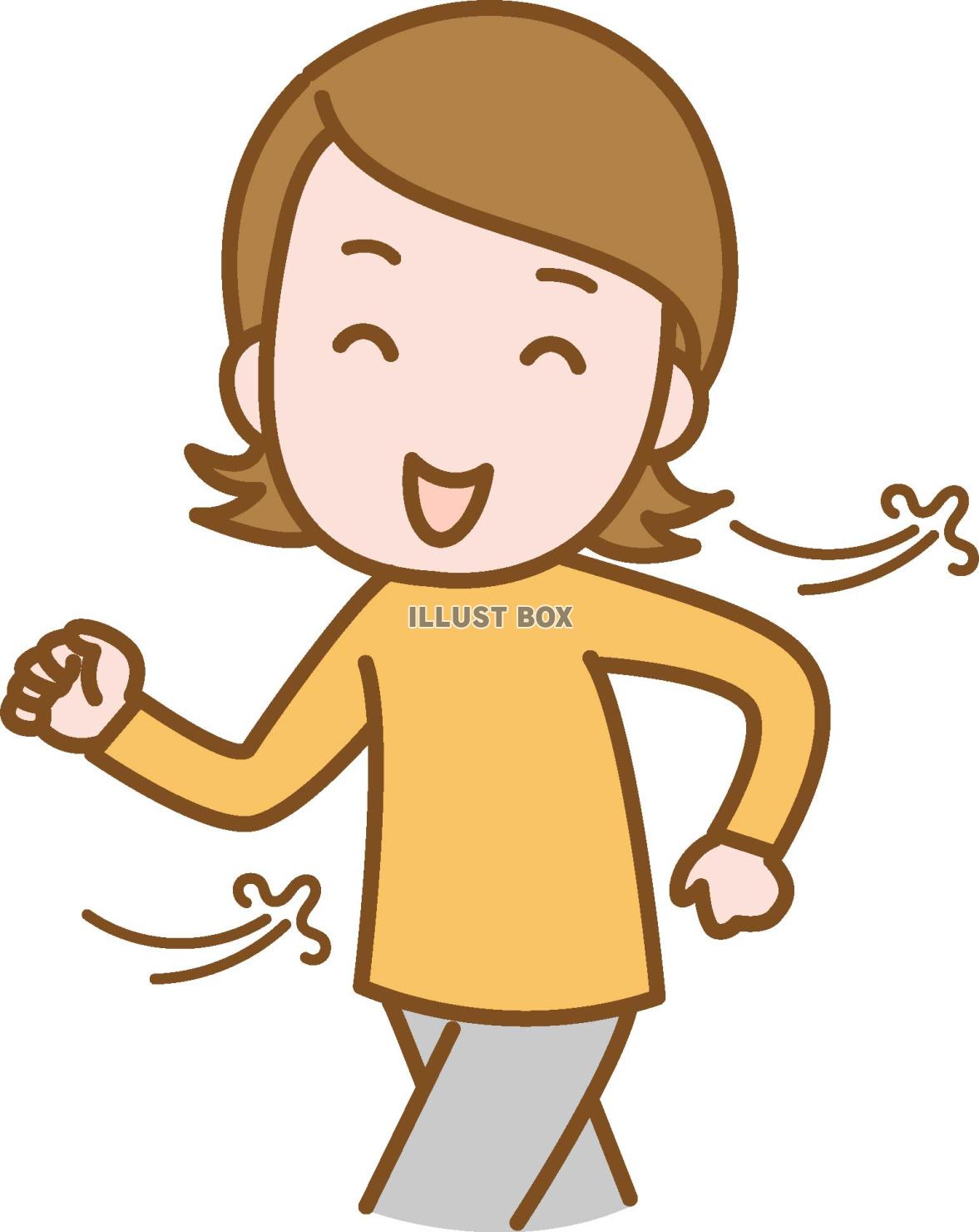 ウオーキングをする女性