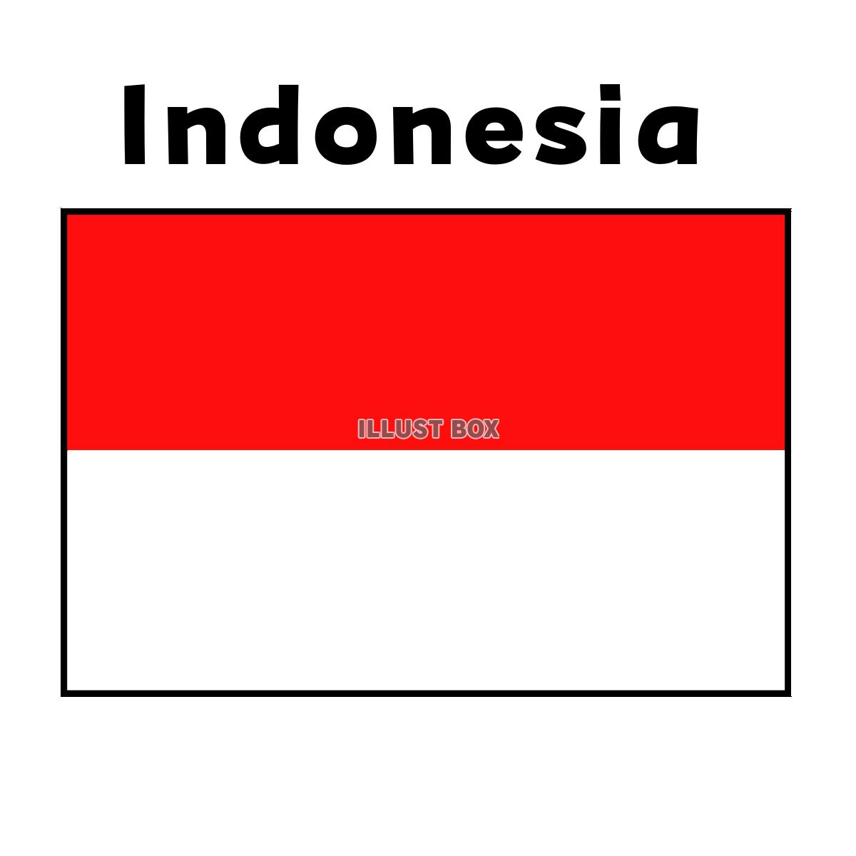 インドネシアの国旗　国名あり