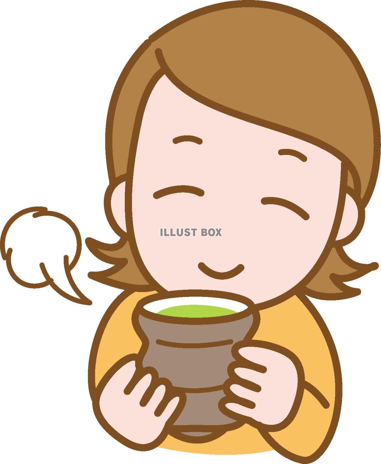 お茶を飲む女性
