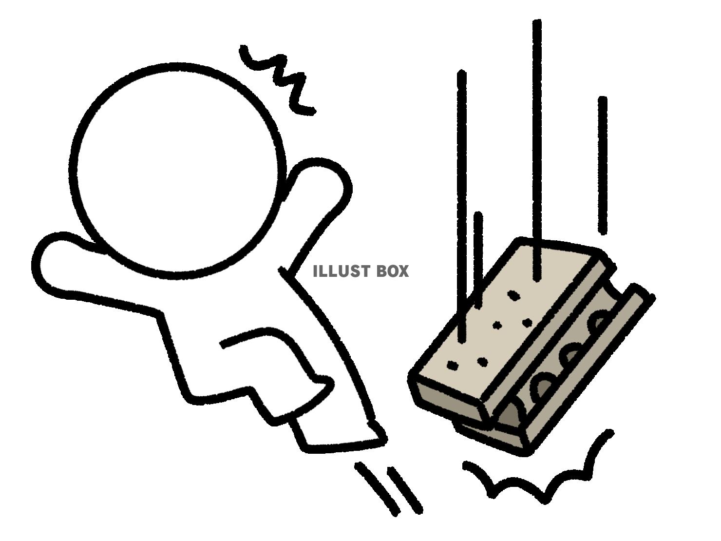 落ちてくるブロックを避ける棒人間