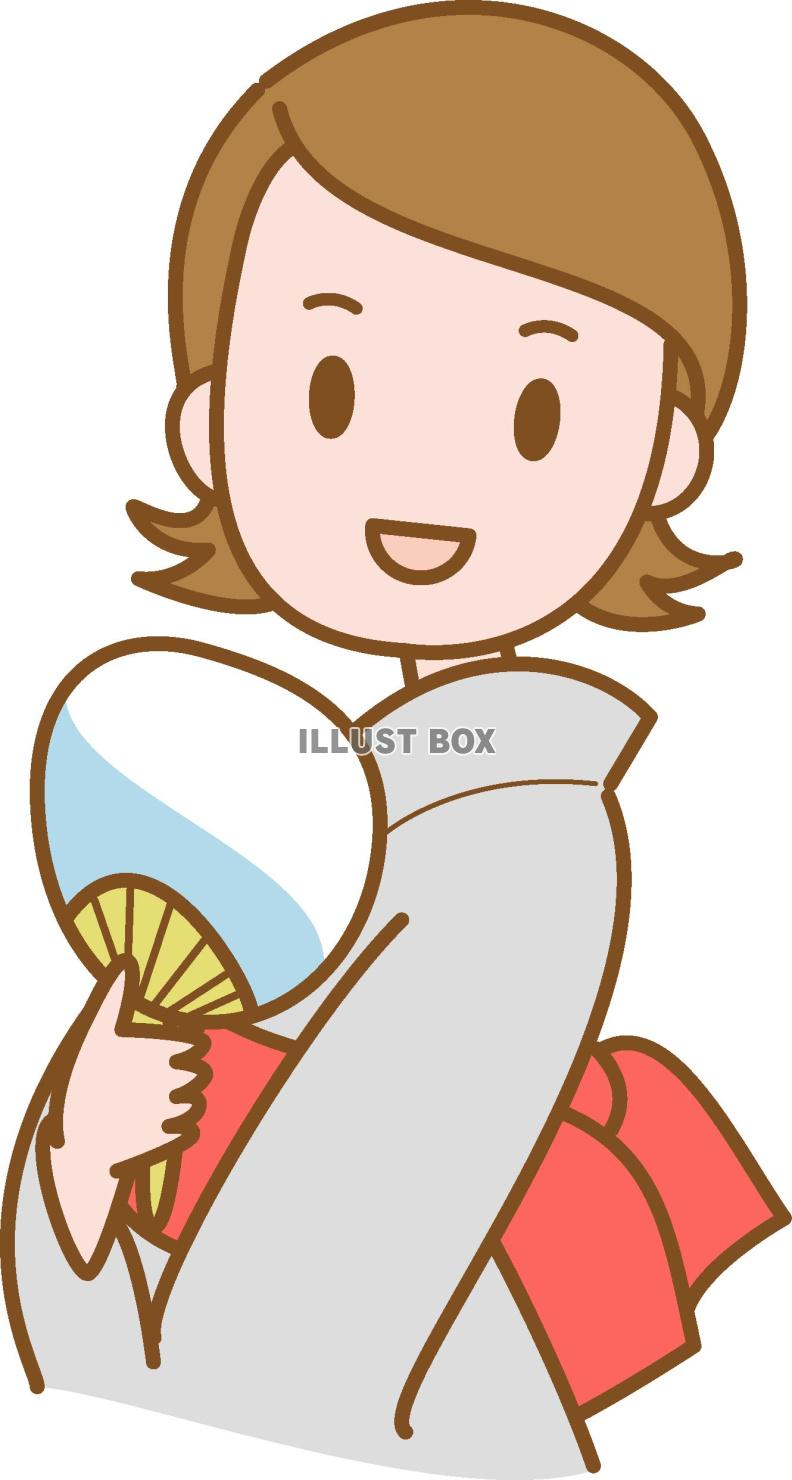 浴衣姿の横向きの女性