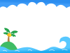 ヤシの木海フレーム　透過png