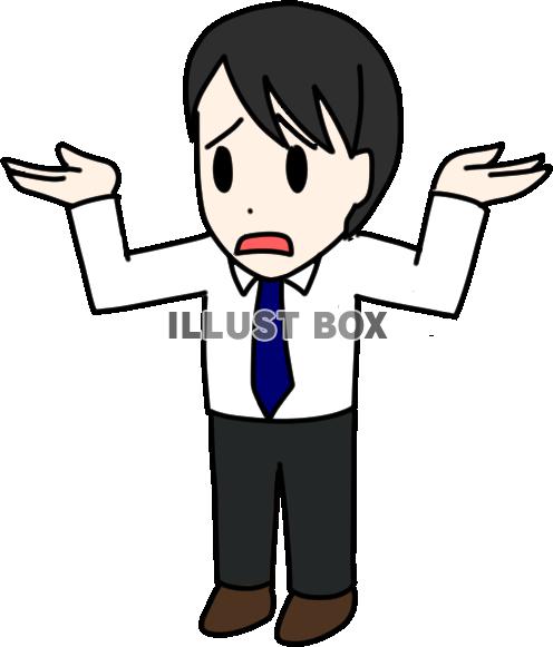 お手上げ状態のビジネスマン